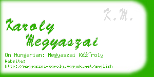 karoly megyaszai business card